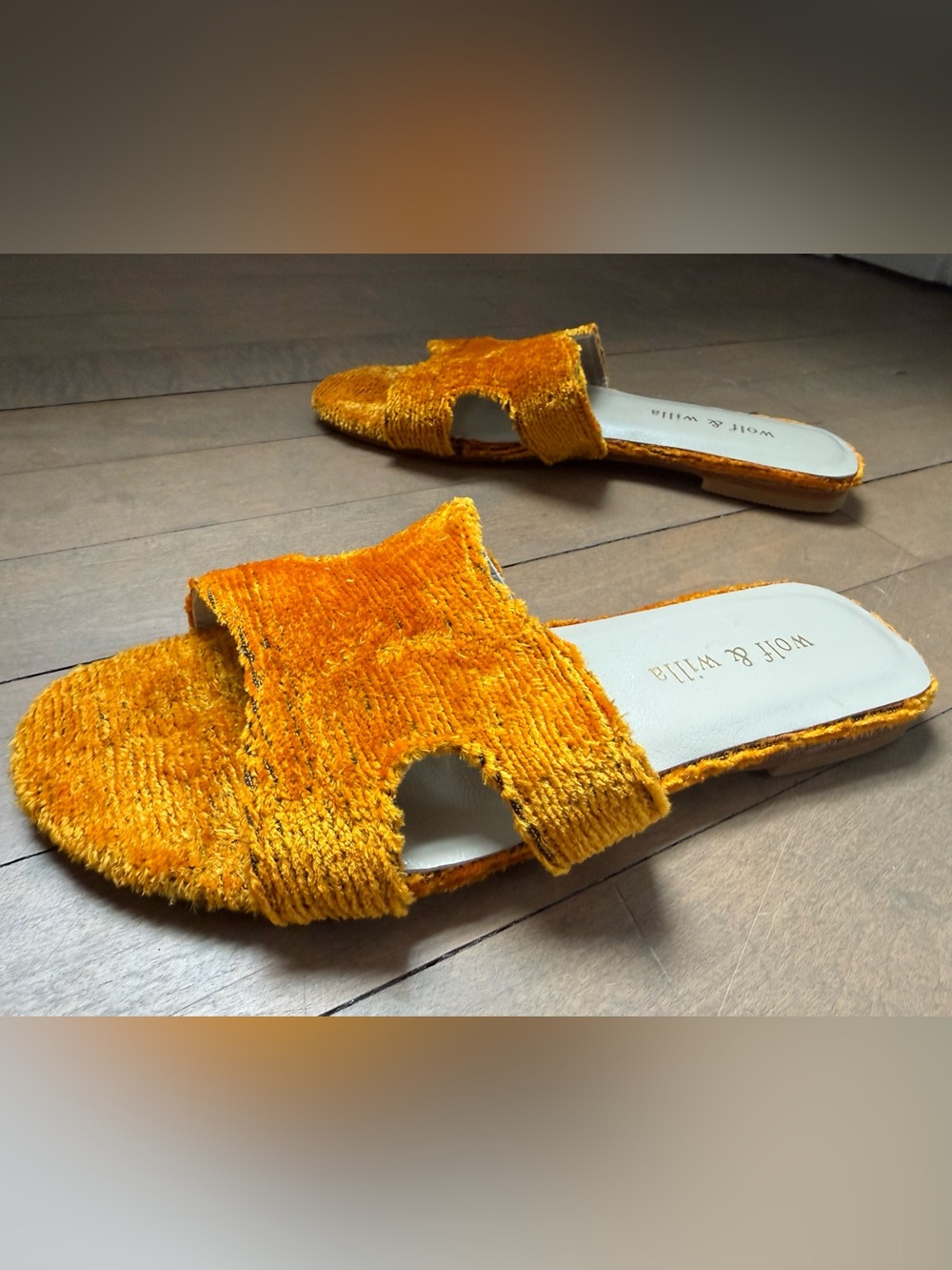 Wolf & Willa NWOT Orange Slide Sandals Size 7.5 - Picture 6 of 11